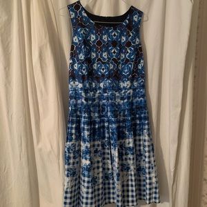 Talbots sleeveless cotton dress pleated skirt